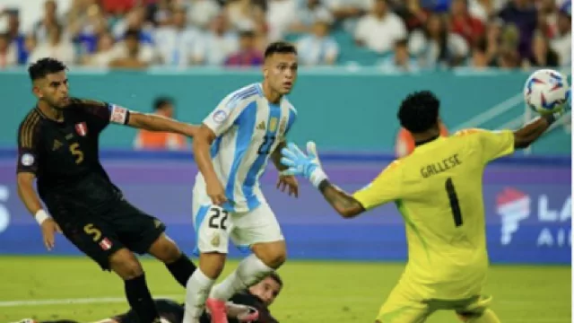 Argentina brilla en la CONMEBOL Copa América: Lautaro Martínez, el gran goleador, su hinchada es local en todo USA y clasificó con puntaje ideal (los golazos del “toro” Argentino frente a Perú)